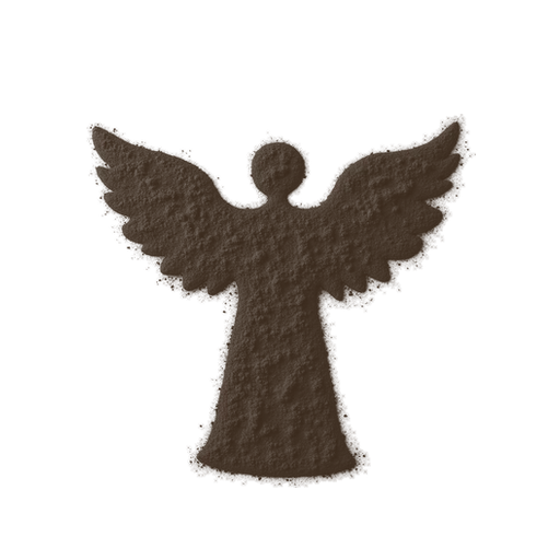 Angel, drawn in coffee grounds