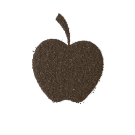 Apple, drawn in coffee grounds