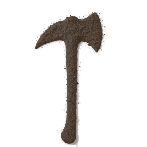 Axe, drawn in coffee grounds