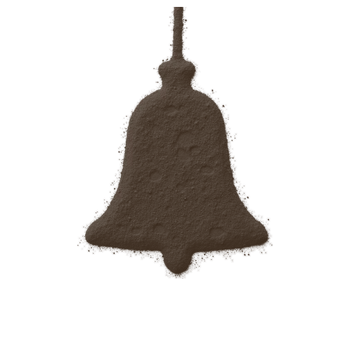 Bell, drawn in coffee grounds