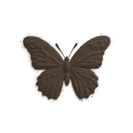 Butterfly, drawn in coffee grounds