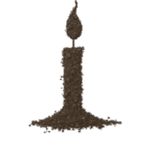 Candle, drawn in coffee grounds