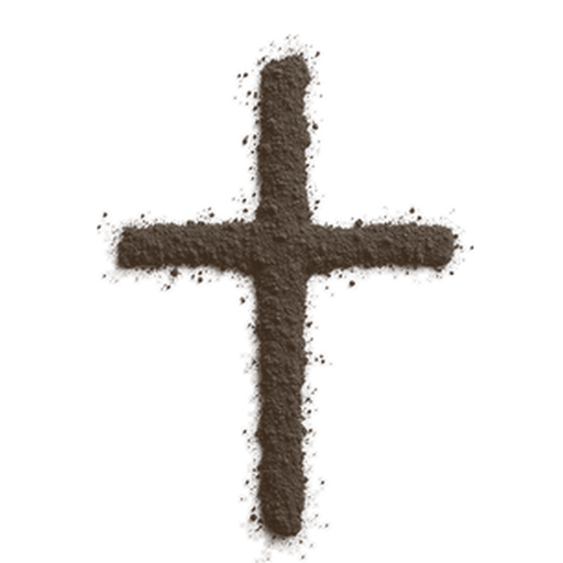 Cross, drawn in coffee grounds