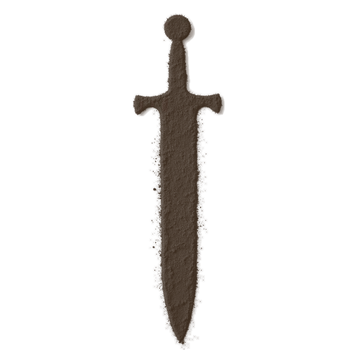 Dagger, drawn in coffee grounds