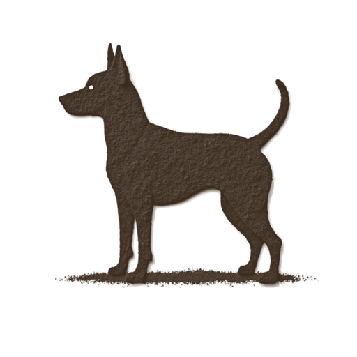 Dog, drawn in coffee grounds