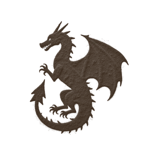 Dragon, drawn in coffee grounds