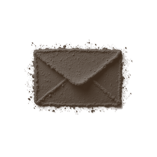 Envelope, drawn in coffee grounds