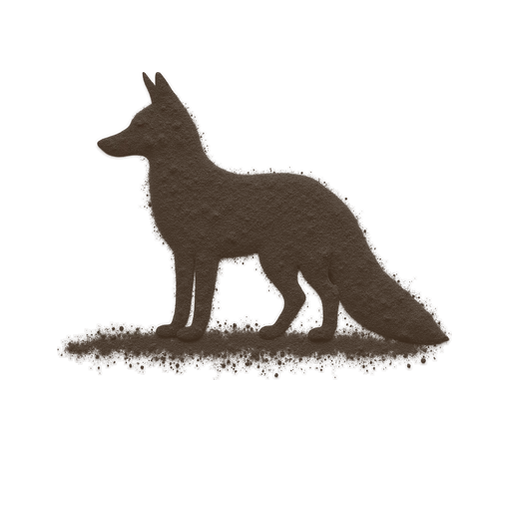 Fox, drawn in coffee grounds