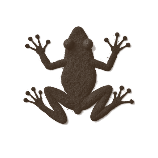 Frog, drawn in coffee grounds