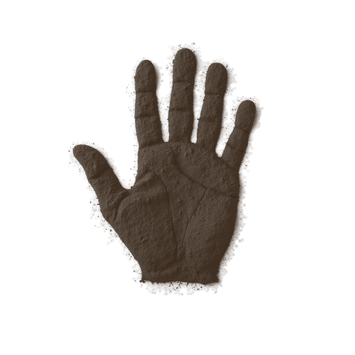 Hand, drawn in coffee grounds