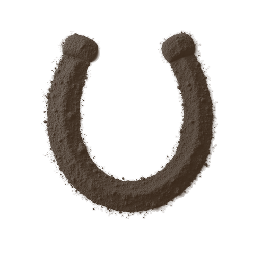 Horseshoe, drawn in coffee grounds
