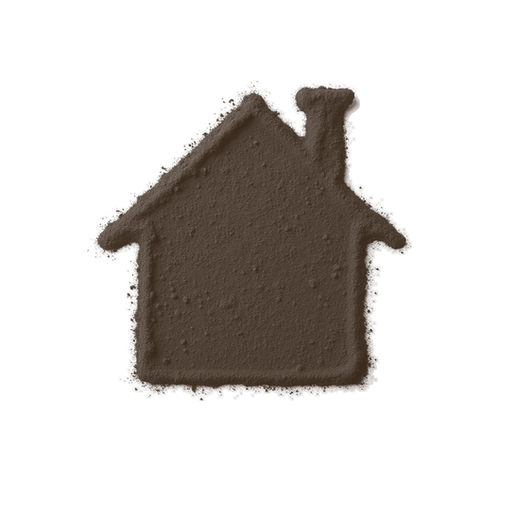 House, drawn in coffee grounds