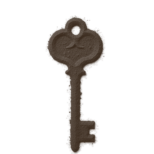Key, drawn in coffee grounds
