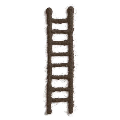 Ladder, drawn in coffee grounds