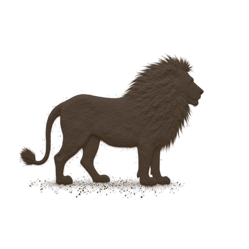 Lion, drawn in coffee grounds