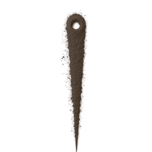 Needle, drawn in coffee grounds