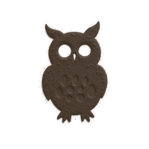 Owl, drawn in coffee grounds