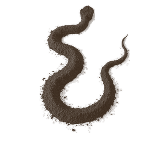 Snake, drawn in coffee grounds