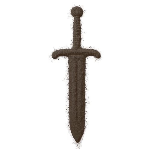 Sword, drawn in coffee grounds