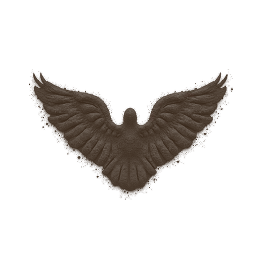 Wings, drawn in coffee grounds